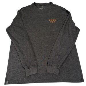 Free Fly Daybreak Long Sleeve Shirt Men's Medium Charcoal Custom Design‎